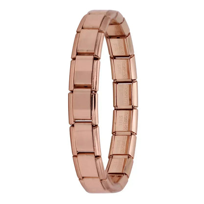 Pulsera elástica de acero inoxidable estilo italiano para mujer