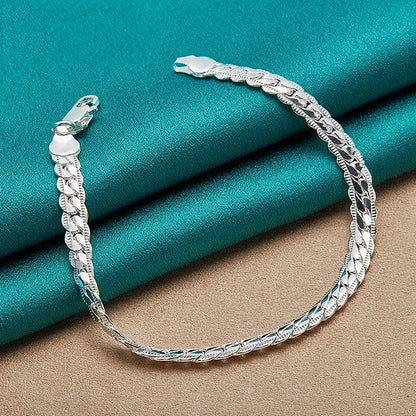 Pulsera de plata 925 con cadena plana y cierre de langosta