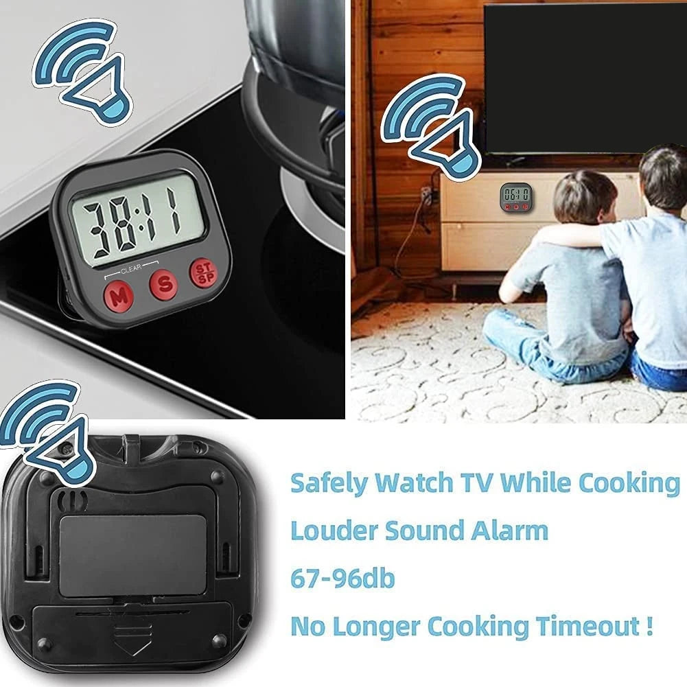 Temporizador digital magnético con pantalla LCD para cocina