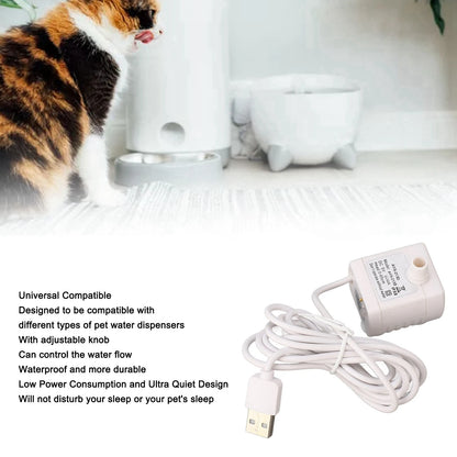 Cat Fountain  Prevent Dry Burning Removable Pet Water Fountain Pump Quiet 5V Adjustable  for Replacement
