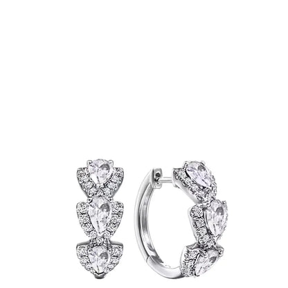 Pendientes de aro elegantes con gema sintética brillante