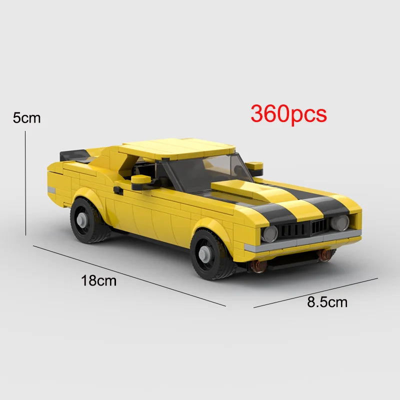 Coche deportivo Camaro MOC con bloques de construcción