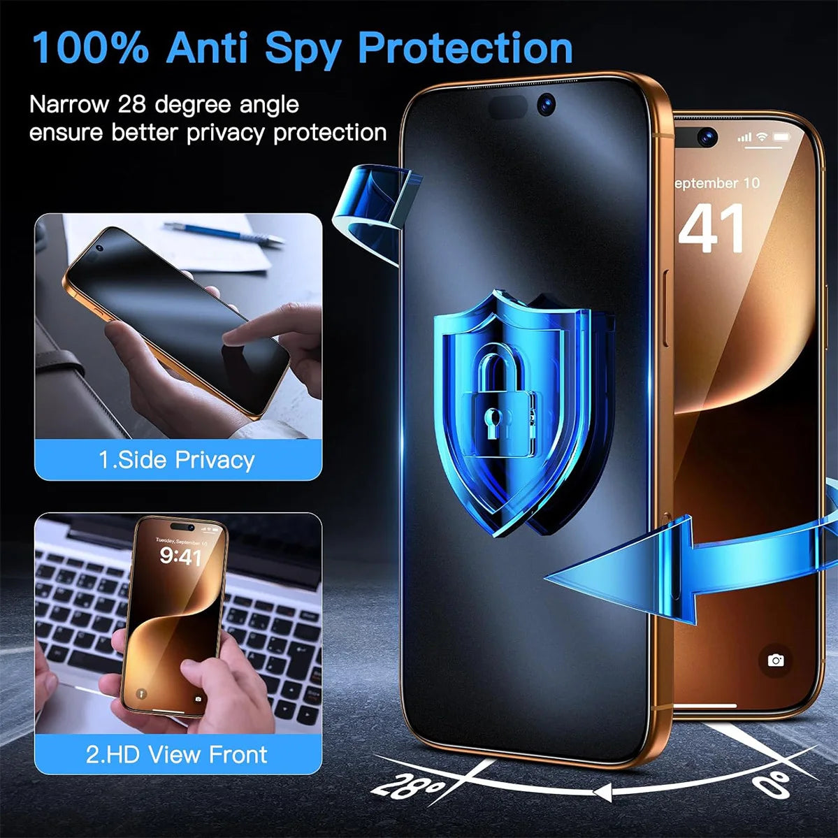 Protector de pantalla mate de privacidad para iPhone