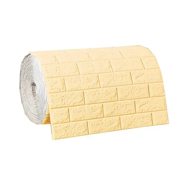 Papel pintado adhesivo 3D efecto ladrillo impermeable
