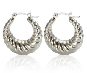 Shiny Zircon pendientes de aro para mujer Trendy Golden acero inoxidable Circle orejaring