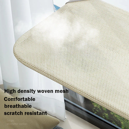 Hamaca de ventana para gatos con ventosas y colchón lavable