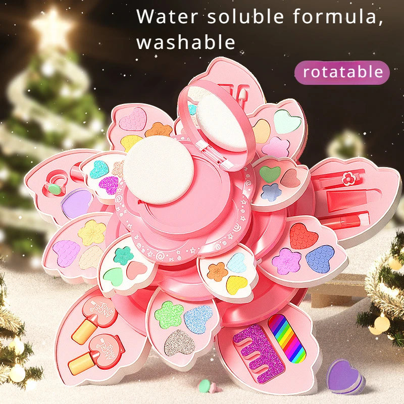 Set de maquillaje infantil de princesa con caja giratoria