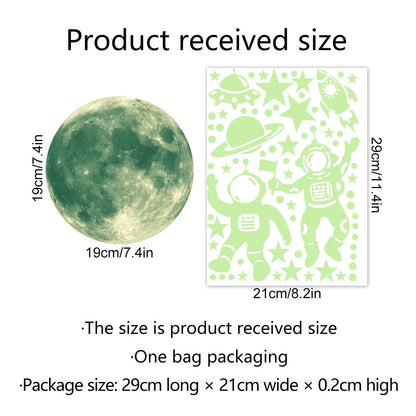 Pegatinas luminosas de luna y estrellas para habitación infantil