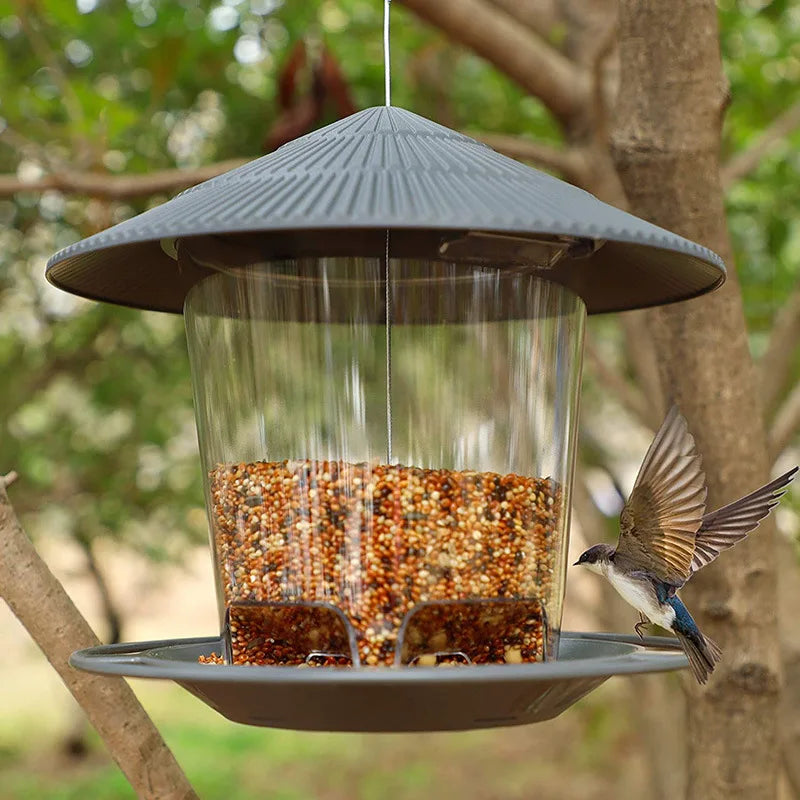 Comedero impermeable para pájaros de exterior