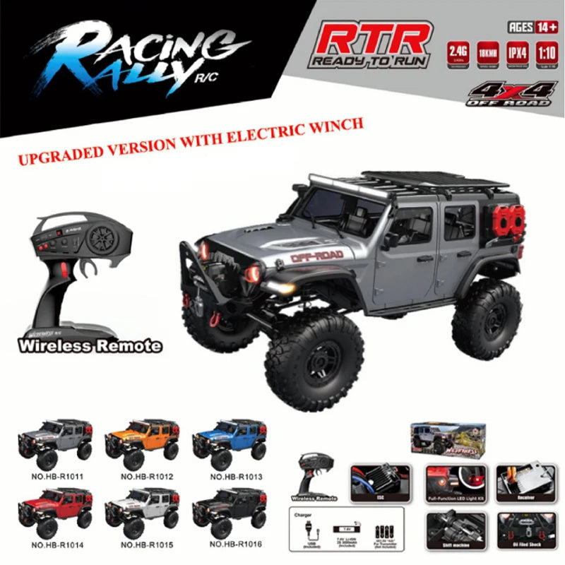 Coche RC todoterreno 4x4 profesional 1:10 para escalada