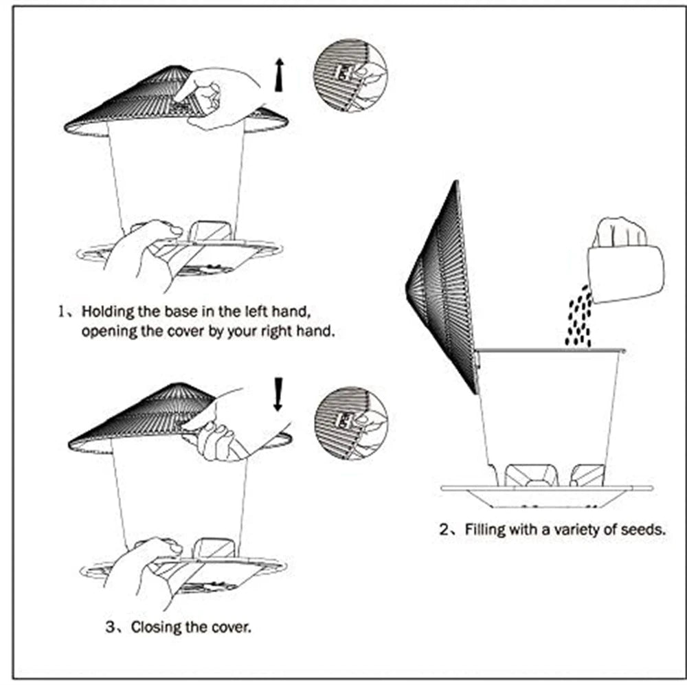 Comedero impermeable para pájaros de exterior