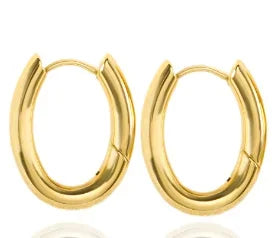 Shiny Zircon pendientes de aro para mujer Trendy Golden acero inoxidable Circle orejaring