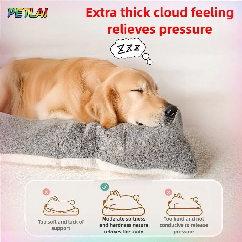 Cama para perros de tamaño grande, ideal para invierno. Mantiene el calor, es de doble cara y sirve como colchón relajante antiestrés.