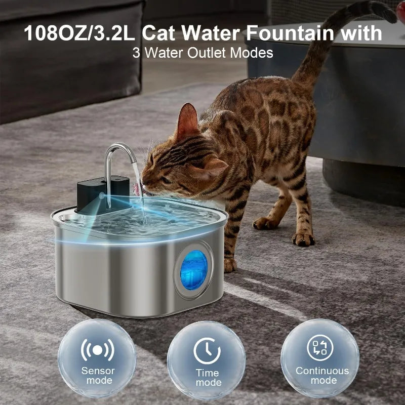 VOFORD 3.2L Wireless Cat Water Fountain Auto Sensor Drinking Fountain For Cats Dogs Drinker Pet Water Dispenser Accessories