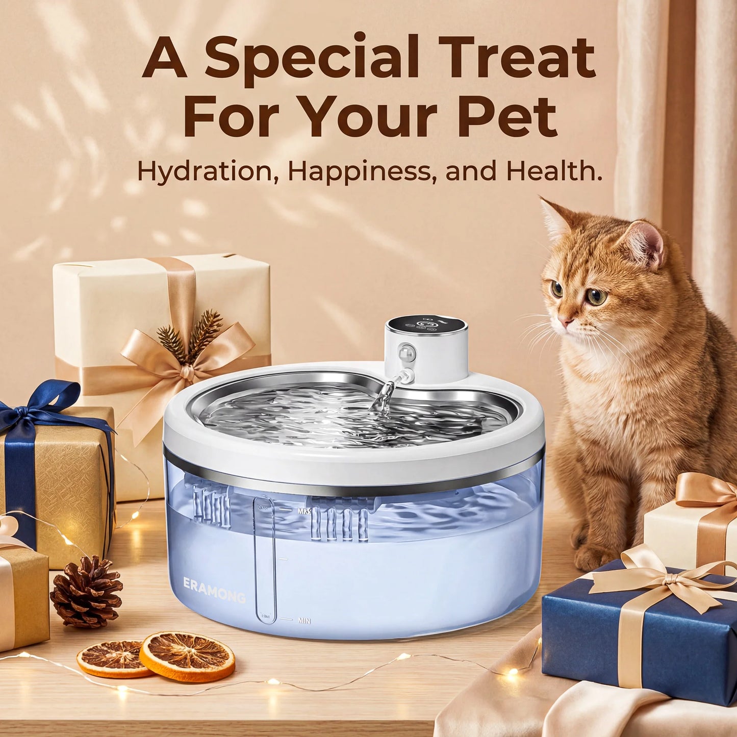 Fuente automática inalámbrica para gatos – 2,5 L con sensor inteligente y 3 modos de flujo