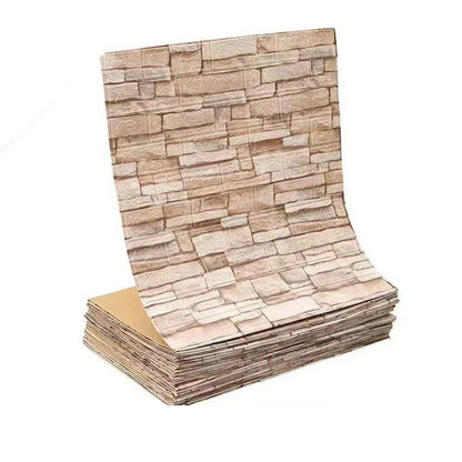 Papel pintado adhesivo 3D efecto ladrillo impermeable