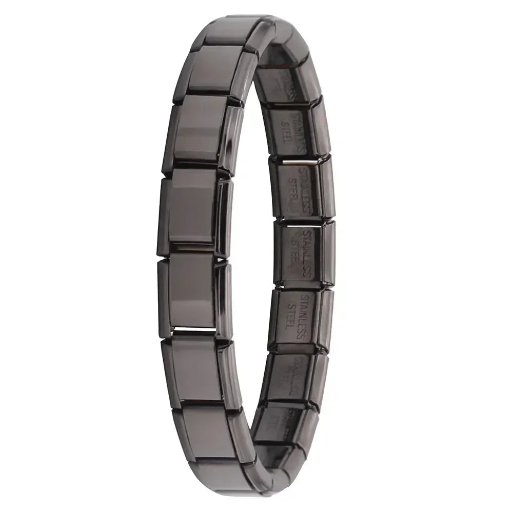 Pulsera elástica de acero inoxidable estilo italiano para mujer