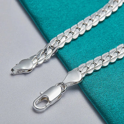 Pulsera de plata 925 con cadena plana y cierre de langosta