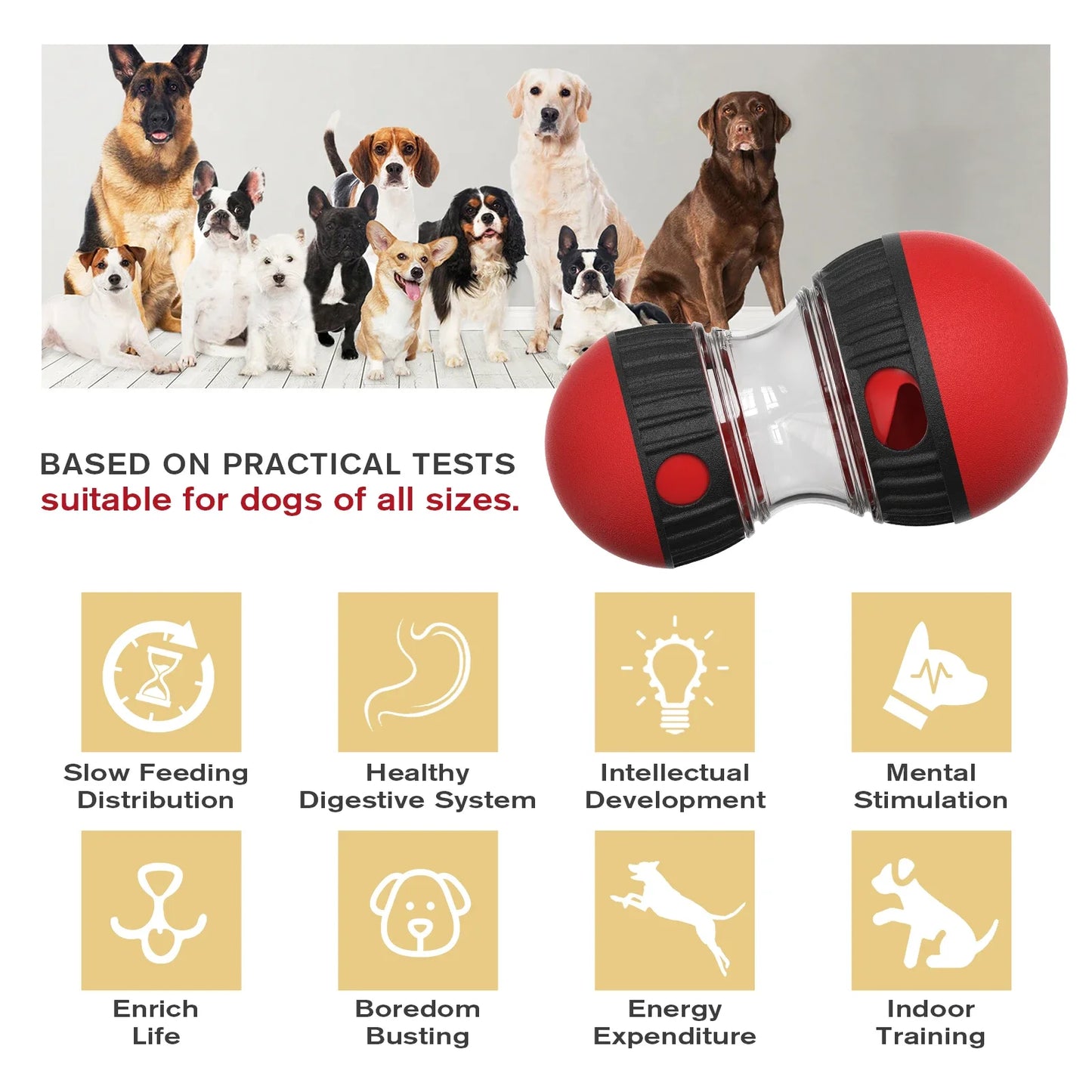 Juguete interactivo IQ para perros y gatos con bola dispensadora