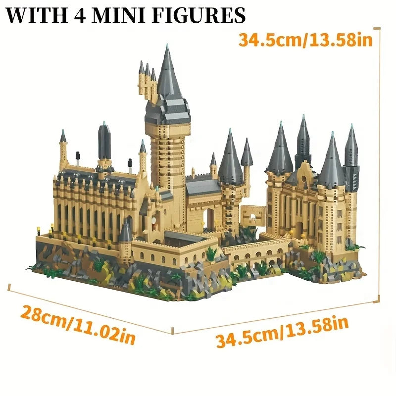 Castillo medieval creativo con microbloques de construcción