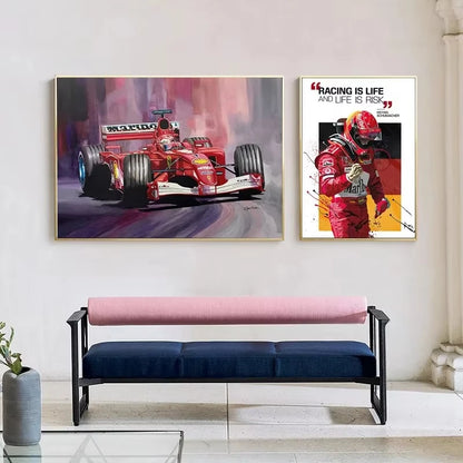 Póster decorativo de Ayrton Senna estilo graffiti racing