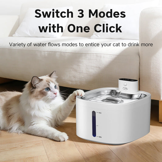 Wireless Cat Water Fountain 3.5L Pet Water Dispenser 4000mAh Long Lasting Battery Life Stainless Steel Pallet and Motion Sensing