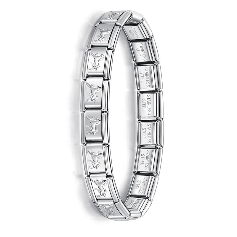 Pulsera elástica de acero inoxidable estilo italiano para mujer