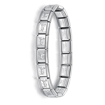 Pulsera elástica de acero inoxidable estilo italiano para mujer
