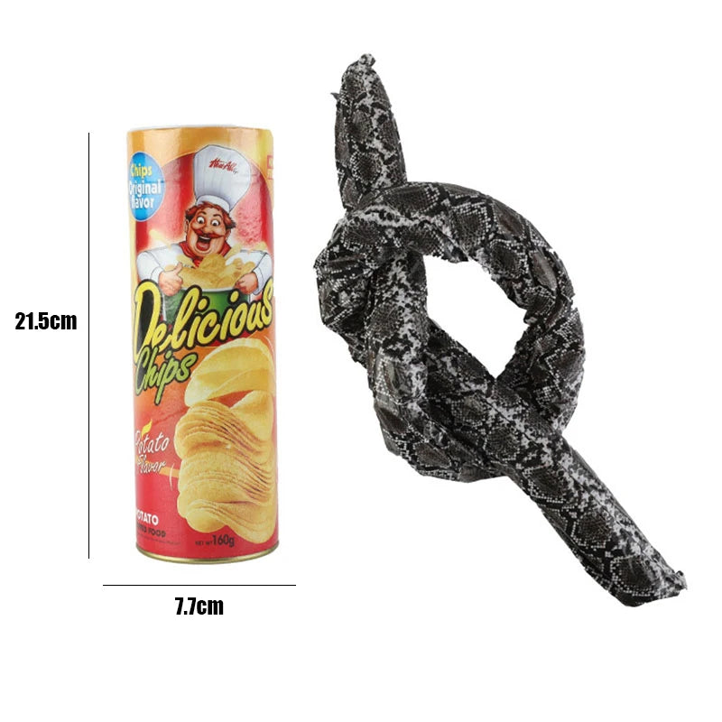 Bote sorpresa con serpiente de resorte para bromas y fiestas