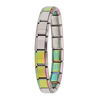 Pulsera elástica de acero inoxidable estilo italiano para mujer