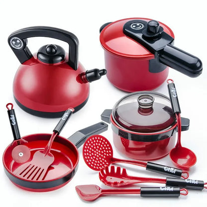 Set de cocina de juguete con frutas y utensilios para niños
