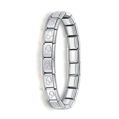 Pulsera elástica de acero inoxidable estilo italiano para mujer