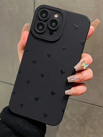 Funda TPU Black Love para iPhone con protección antigolpes