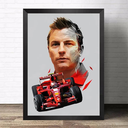 Póster decorativo de Ayrton Senna estilo graffiti racing