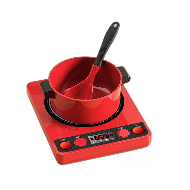 Cocina de juguete educativa con placa de inducción simulada