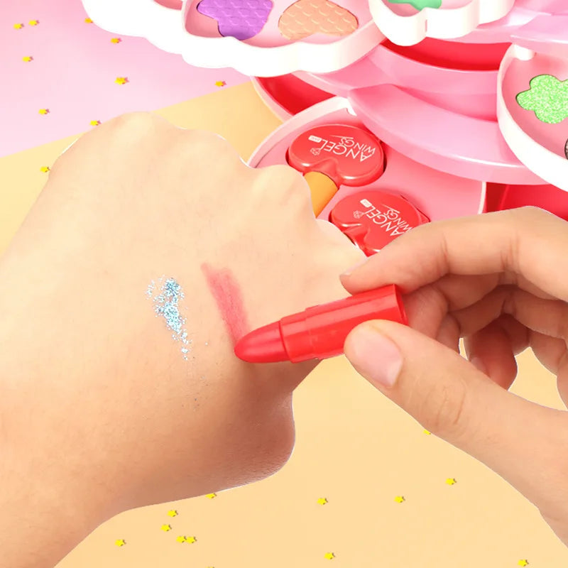 Set de maquillaje infantil de princesa con caja giratoria