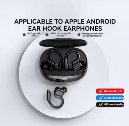 Auriculares inalámbricos K80 OWS con micrófono, graves y pantalla digital