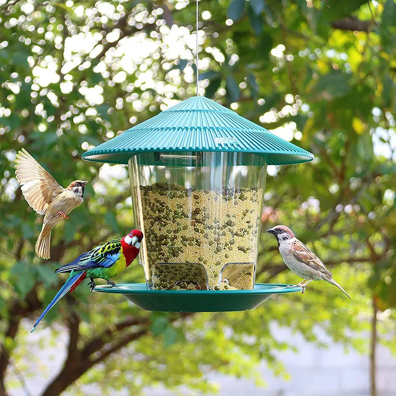 Comedero impermeable para pájaros de exterior