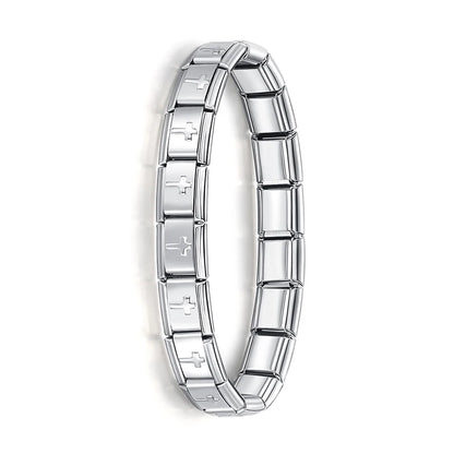 Pulsera elástica de acero inoxidable estilo italiano para mujer