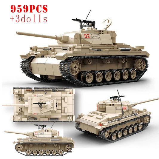 Tanque militar de bloques de construcción – modelo histórico DIY