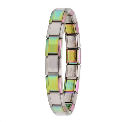 Pulsera elástica de acero inoxidable estilo italiano para mujer