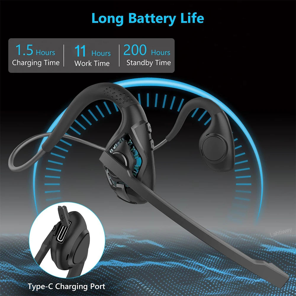 Auricular Bluetooth abierto con micrófono giratorio para llamadas