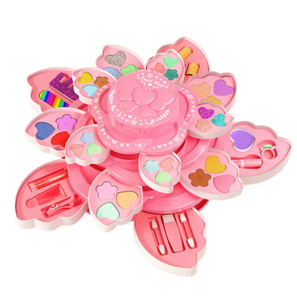 Set de maquillaje infantil de princesa con caja giratoria
