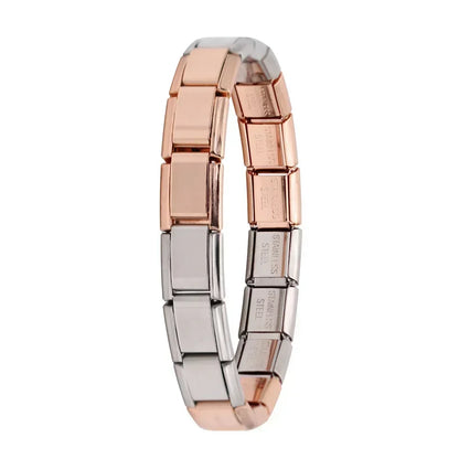 Pulsera elástica de acero inoxidable estilo italiano para mujer