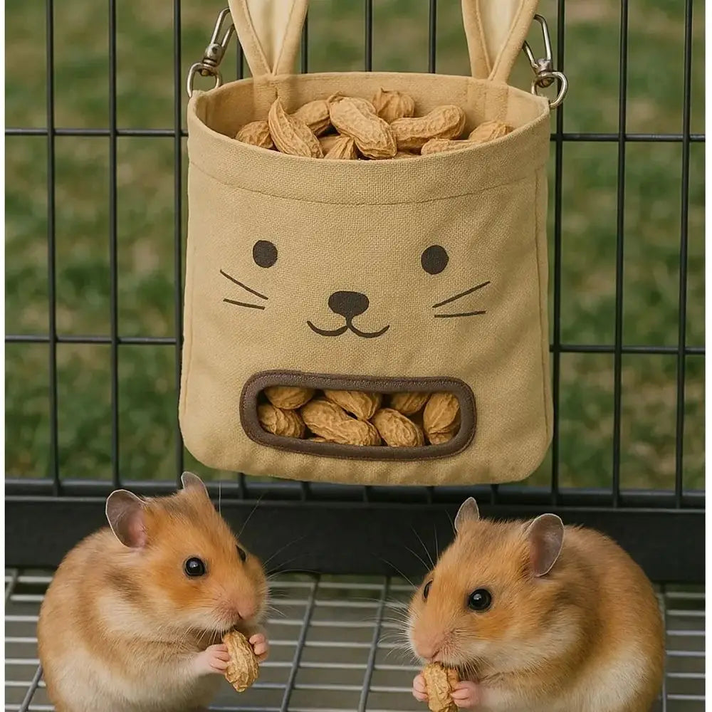 Bolsa colgante para heno de conejo y pequeñas mascotas