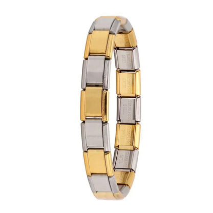 Pulsera elástica de acero inoxidable estilo italiano para mujer