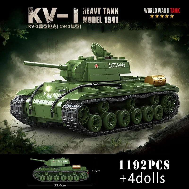Tanque militar de bloques de construcción – modelo histórico DIY