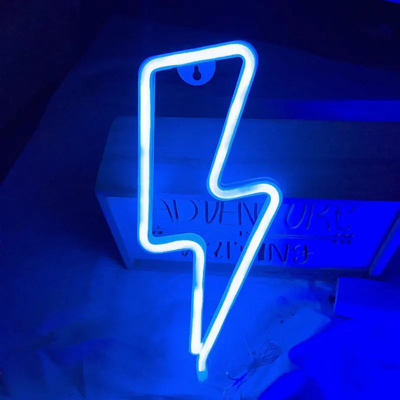 Lámpara LED de neón con forma de rayo para decoración