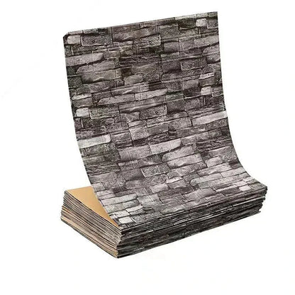 Papel pintado adhesivo 3D efecto ladrillo impermeable
