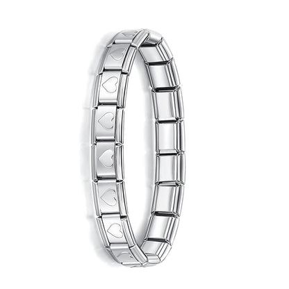 Pulsera elástica de acero inoxidable estilo italiano para mujer